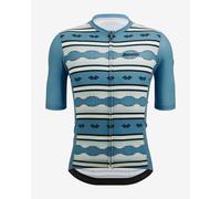 Santini Pendelton Short Sleeve Jersey Light Blue White - Classic Cut - 3XL