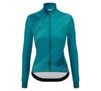 Santini Pure Dye Long Sleeve Jersey Green 3XL Woman 3XL Blue