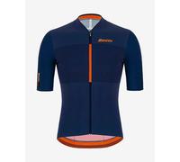 Santini Redux Istinto Short Sleeve Jersey Navy Blue Orange - Corte Sleek - XS