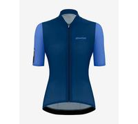 Santini Redux Stamina Short Sleeve Jersey Navy Blue Light Blue Women - Sl ut - XS