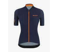Santini Redux Stamina Short Sleeve Jersey Navy Blue Orange Women - Sl ut - XS