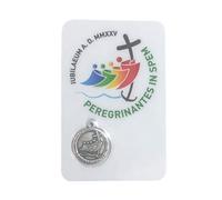 Santini Religious Jubilee 2025 Official Memory. IUBILAEUM A.D. MMXXV Peregrinantes in Spem. Gadget Card Card with Colour Image, Logo and Silver Plated Medal. Pocket Holy Card, multi-coloured, Taglia