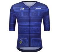 Santini - TDF Arrivée Arc De Triomphe Jersey - Cycling jersey size S, blue