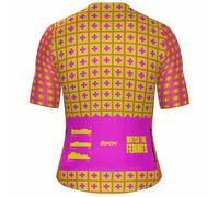 Santini Tdffaz Grand Départ Suisse Short Sleeve Jersey Yellow S S Orange Fluo