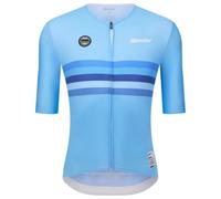 Santini Uci World Champion Belgium 2025 Short Sleeve Jersey Blue S S Print