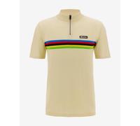 Santini UCI World Champion Polo shirt short sleeve white rainbow - XXS