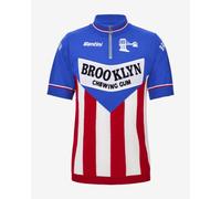Santini x Brooklyn Wool Classic Fit Short Sleeve Jersey Blue Red White - XS