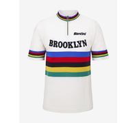 Santini x Brooklyn World Champion Wool Short Sleeve Jersey Classic Fit White Multicolour - M