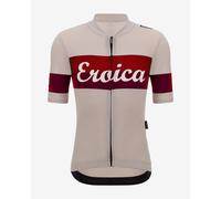 Santini x Eroica Quiete Jersey short sleeve white pinkish red maroon - 4XL