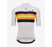 Santini x K-Way Le Vrai Short Sleeve Jersey White Black Orange Sl it - XXL
