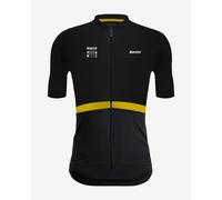 Short-sleeved black and yellow Santini X Pirelli Sport Club jersey - Slim Fit - XS
