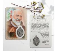 Santino di Padre Pio con medaglia - Immagine Religiosis - Plastic Christian Worship
