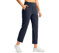 SANTINY Women's Pants with 3 Pockets 7/8 High Waisted Stretch Ankle Pants for Women Golf Casual Travel Athletic Work, Navy, M