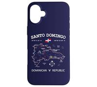 Santo Domingo Dominican Republic Map Flag Travel Coordinates Case for iPhone 16 Plus