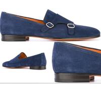 Santoni Monkstrap Loafers Double Monk Shoes Slippers Slip-Ons 41.5