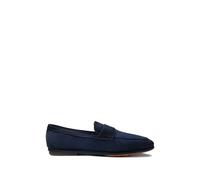 Santoni suede panelled loafers - Blue 6-7 1/2-8-9 1/2-10