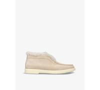 Santoni Womens Santoni Fortune Embossed-Branded Suede Ankle Boots Beige Eur 37 / 4 UK Women