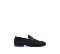 Santoni woven-strap leather loafers - Blue 6 1/2-7-7 1/2-8-8 1/2-9-9 1/2-10