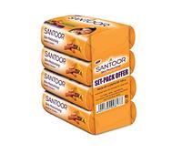 Santoor Sandal and Turmeric Soap, 125g (Pack of 4)