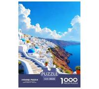 Santorini 1000 Pieces Jigsaw Puzzle Relax Adults Teens Fun Activity Landscape Decorative Collectible 38x26cm/1000pcs
