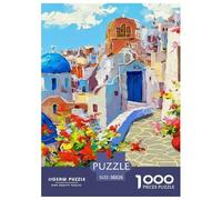 Santorini 1000 Pieces Jigsaw Puzzle Relax Adults Teens Fun Activity Landscape Decorative Collectible 38x26cm/1000pcs
