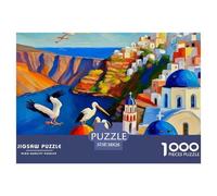 Santorini 1000 Pieces Jigsaw Puzzle Relax Adults Teens Fun Activity Landscape Decorative Collectible 38x26cm/1000pcs