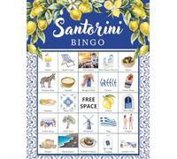 Santorini Bingo: 32-Player Beach Themed Party Games for Mediterranean Nights, Summer Traveling activity, Greek Independence Day celebration
