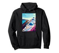 Santorini Blue Domes Santorini Dreams Pullover Hoodie