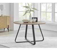 FurnitureboxUK Santorini 120cm 6-Seater Contemporary Round Wood Dining Table in Brown FurnitureboxUK Brown