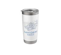 Santorini Greece Aegean Sea Cyclades Island Volcano Akrotiri Stainless Steel Insulated Tumbler