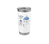 Santorini Greece Art Iconic Architecture Travel Souvenir Stainless Steel Insulated Tumbler