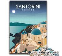 Santorini Greece at Night Adult Jigsaw Puzzles 1000 Pieces, Toys Educational Games Stress Relieving Secret Santa Gifts for And Age 14 2000pcs (70x100cm)