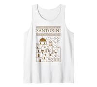 Santorini Greece Blue Dome Churches Greek Ancient Art Travel Tank Top