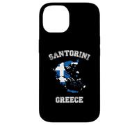 Santorini Greece Classic Greece Flag Map Design Case for iPhone 14