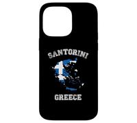 Santorini Greece Classic Greece Flag Map Design Case for iPhone 14 Pro Max