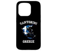 Santorini Greece Classic Greece Flag Map Design Case for iPhone 15 Pro