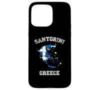 Santorini Greece Classic Greece Flag Map Design Case for iPhone 15 Pro Max
