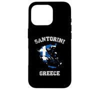 Santorini Greece Classic Greece Flag Map Design Case for iPhone 16 Pro