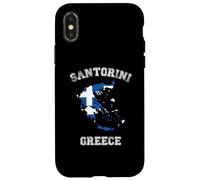 Santorini Greece Classic Greece Flag Map Design Case for iPhone X/XS