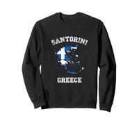 Santorini Greece Classic Greece Flag Map Design Sweatshirt