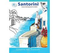 Santorini Greece coloring books for adults.