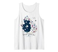 Santorini Greece Island Map Art Souvenir Tank Top