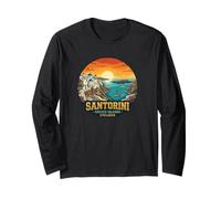 Santorini Greece Islands Cyclades Sunset View Long Sleeve T-Shirt