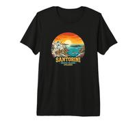 Santorini Greece Islands Cyclades Sunset View Premium T-Shirt