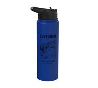 Santorini Greece Nightscape Architecture Stainless Steel Insulated Water Bottle