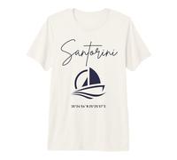 Santorini Greece Sailing Coordinates Greek Island Vacation Premium T-Shirt