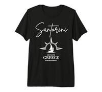 Santorini Greece Sailing Coordinates Greek Island Vacation Premium T-Shirt