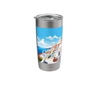 Santorini Greece Summer Afternoon Greek Theme Art Stainless Steel Insulated Tumbler