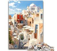 Santorini Greece Travel Jigsaw Puzzles for Adults 1000 Jigsaws, Challenging Game for Is Ideal As A Gift for The Whole Family 1000pcs (50x75cm)