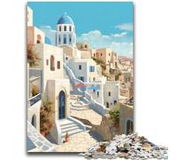Santorini Greece Travel Jigsaw Puzzles for Adults 1000 Jigsaws,Family Game Stress Reliever Difficult Challenge Secret Santa Gifts (50x75cm)